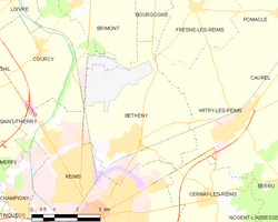 Map commune FR insee code 51055